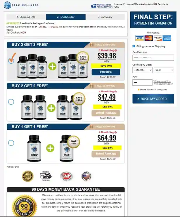 Brain Plus Order Page